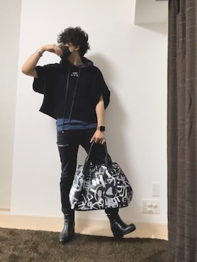 「SHAREEF（シャリーフ）のアイテム（ブーツ）」を使った、kei_nishimuraさん（メンズ・173cm）の夏コーディネート
