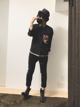 「SHAREEF（シャリーフ）のアイテム（ブーツ）」を使った、kei_nishimuraさん（メンズ・173cm）の夏コーディネート