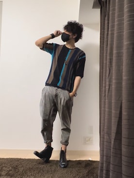 「SHAREEF（シャリーフ）のアイテム（パンツ）」を使った、kei_nishimuraさん（メンズ・173cm）の夏コーディネート