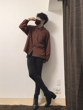 「SHAREEF（シャリーフ）のアイテム（ブーツ）」を使った、kei_nishimuraさん（メンズ・173cm）の秋コーディネート