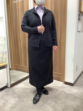 「アイテム（ビジネスシャツ）」を使った、TOKYO SHIRTS 成田イオンモール店さん（レディース・155cm）の冬コーディネート