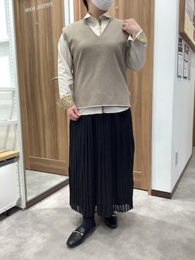 「アイテム（ビジネスシャツ）」を使った、TOKYO SHIRTS 成田イオンモール店さん（レディース・155cm）の秋コーディネート