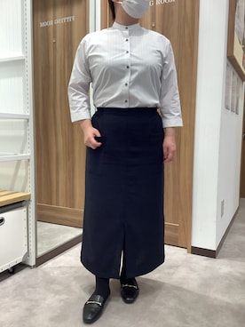 「アイテム（ビジネスシャツ）」を使った、TOKYO SHIRTS 成田イオンモール店さん（レディース・155cm）の夏コーディネート