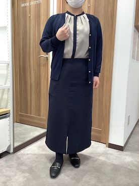 「Vネック」｜TOKYO SHIRTS 成田イオンモール店さん（レディース・155cm）の夏コーディネート