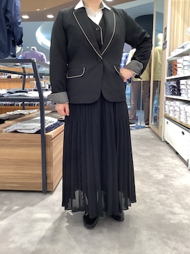 「長袖シャツ」｜「アイテム（ジャケット/アウター）」を使った、TOKYO SHIRTS 成田イオンモール店さん（レディース・155cm）の秋コーディネート