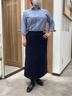 「アイテム（ビジネスシャツ）」を使った、TOKYO SHIRTS 成田イオンモール店さん（レディース・155cm）の夏コーディネート