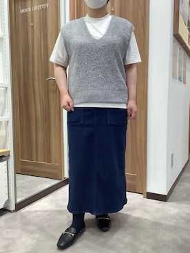 「アイテム（ニット/セーター、シルバー系）」を使った、TOKYO SHIRTS 成田イオンモール店さん（レディース・155cm）の秋コーディネート