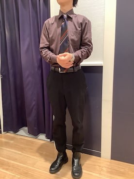 「アイテム（ビジネスシャツ）」を使った、BRICK HOUSE by Tokyo Shirts 武蔵村山イオンモール店さん（メンズ・168cm）の秋コーディネート