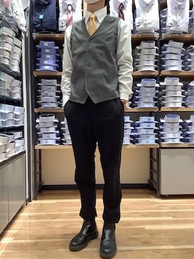 「春カラー」｜「アイテム（フォーマルスーツ/小物）」を使った、BRICK HOUSE by Tokyo Shirts 武蔵村山イオンモール店さん（メンズ・168cm）の春コーディネート