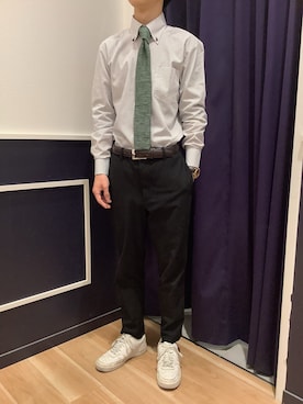 「アイテム（ビジネスシャツ）」を使った、BRICK HOUSE by Tokyo Shirts 武蔵村山イオンモール店さん（メンズ・168cm）の秋コーディネート
