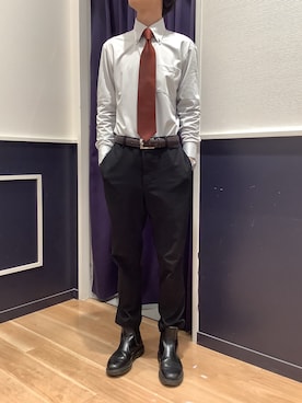 「アイテム（ビジネスシャツ）」を使った、BRICK HOUSE by Tokyo Shirts 武蔵村山イオンモール店さん（メンズ・168cm）の秋コーディネート
