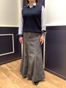 「アイテム（ビジネスシャツ）」を使った、BRICK HOUSE by Tokyo Shirts 武蔵村山イオンモール店さん（レディース・157cm）の秋コーディネート