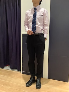 「アイテム（ビジネスシャツ）」を使った、BRICK HOUSE by Tokyo Shirts 武蔵村山イオンモール店さん（メンズ・168cm）の秋コーディネート