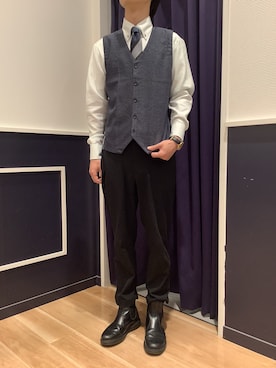 「アイテム（ビジネスシャツ）」を使った、BRICK HOUSE by Tokyo Shirts 武蔵村山イオンモール店さん（メンズ・168cm）の秋コーディネート