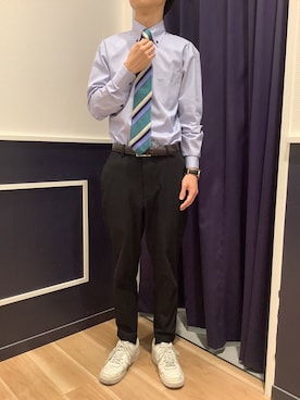 「アイテム（ビジネスシャツ）」を使った、BRICK HOUSE by Tokyo Shirts 武蔵村山イオンモール店さん（メンズ・168cm）の夏コーディネート