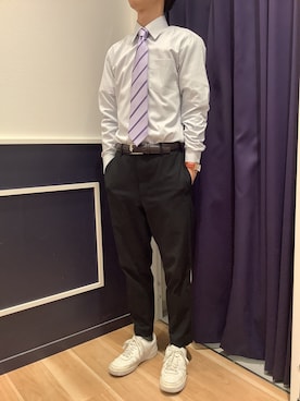 「アイテム（フォーマルスーツ/小物、パープル系）」を使った、BRICK HOUSE by Tokyo Shirts 武蔵村山イオンモール店さん（メンズ・168cm）の春コーディネート
