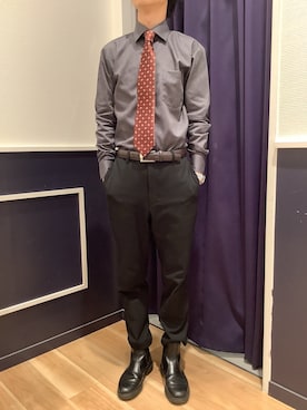 「アイテム（ビジネスシャツ）」を使った、BRICK HOUSE by Tokyo Shirts 武蔵村山イオンモール店さん（メンズ・168cm）の秋コーディネート