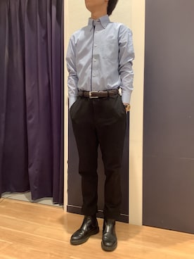 「アイテム（ビジネスシャツ）」を使った、BRICK HOUSE by Tokyo Shirts 武蔵村山イオンモール店さん（メンズ・168cm）の秋コーディネート