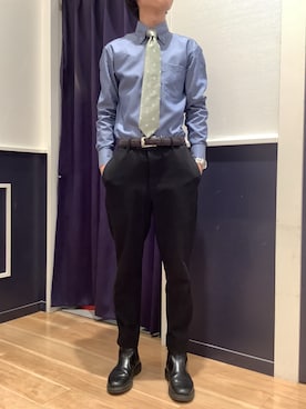 「TOKYO SHIRTS（トウキョウシャツ）のアイテム（ビジネスシャツ）」を使った、BRICK HOUSE by Tokyo Shirts 武蔵村山イオンモール店さん（メンズ・168cm）の春コーディネート