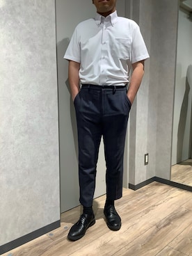 「アイテム（ビジネスシャツ）」を使った、BRICK HOUSE by Tokyo Shirts 大日イオンモール店さん（メンズ・176cm）の夏コーディネート