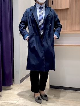 「ビジネススタイル」｜「アイテム（トレンチコート）」を使った、BRICK HOUSE by Tokyo Shirts 大日イオンモール店さん（レディース・158cm）の秋コーディネート