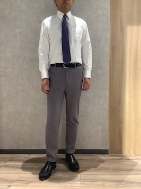 「アイテム（ビジネスシャツ）」を使った、BRICK HOUSE by Tokyo Shirts 大日イオンモール店さん（メンズ・176cm）の秋コーディネート