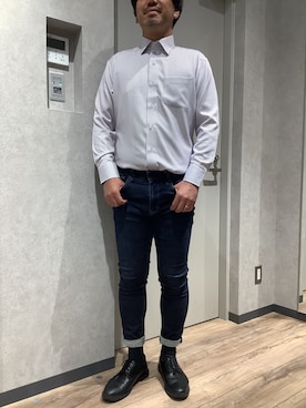 「アイテム（ビジネスシャツ）」を使った、BRICK HOUSE by Tokyo Shirts 大日イオンモール店さん（メンズ・176cm）の夏コーディネート