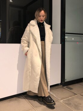 「jouetie（ジュエティ）のアイテム（その他アウター）」を使った、MAYUさん（レディース・154cm）の秋コーディネート