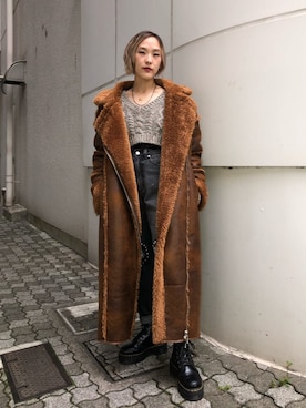 「アイテム（その他アウター、ブラウン系）」を使った、MAYUさん（レディース・154cm）の秋コーディネート