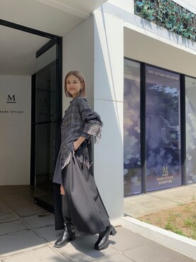「MURUA（ムルーア）のアイテム（その他アウター）」を使った、伊藤 奈那さん（レディース・154cm）の夏コーディネート