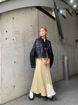 「MURUA（ムルーア）のアイテム（テーラードジャケット）」を使った、伊藤 奈那さん（レディース・154cm）の冬コーディネート