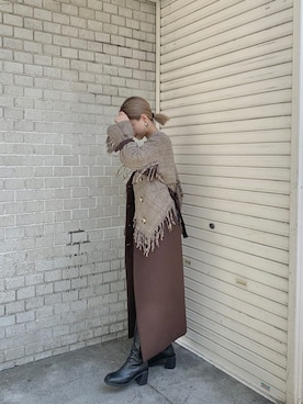 「アイテム（その他アウター、ブラウン系）」を使った、伊藤 奈那さん（レディース・154cm）の夏コーディネート