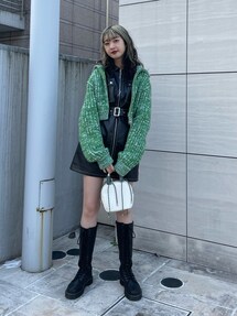 新品✨ PARTY フロントZIP配色ミニワンピース ロイヤルパーティー ROYAL PARTY フロントZIP配色ミニワンピース