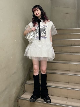 「レッグウォーマー」｜「アイテム（ワンピース/ドレス）」を使った、MIYUさん（レディース・168cm）の夏コーディネート
