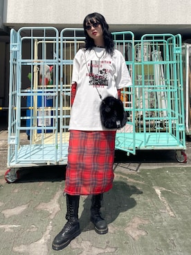 「アイテム（チョーカー）」を使った、MIYUさん（レディース・168cm）の夏コーディネート