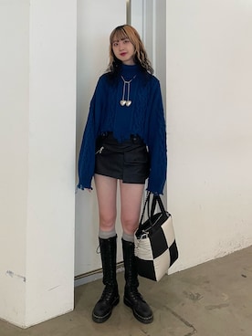 「冬服コーデ」｜「アイテム（アクセサリー）」を使った、MIYUさん（レディース・168cm）の冬コーディネート