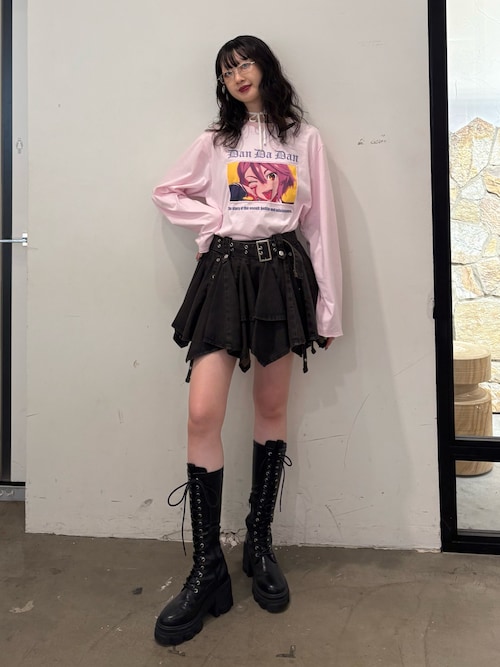 ストレッチレースアップロングブーツ 厚底（ブーツ）｜jouetie