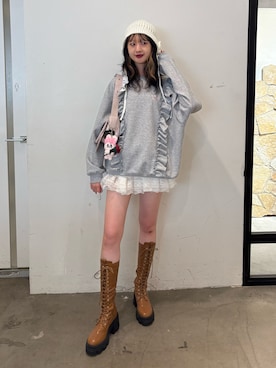 「アイテム（キーホルダー）」を使った、MIYUさん（レディース・168cm）の秋コーディネート