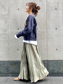 ソフトリンクルサテンマキシスカート｜アングリッド（Ungrid  