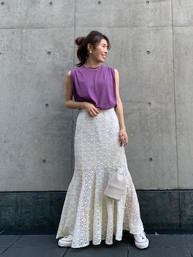 宮地玲奈さん（レディース・153cm）の夏コーディネート