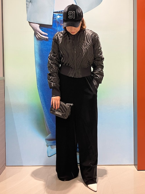 A|X アルマーニ エクスチェンジ】ストレッチベルベット ジャンプスーツ