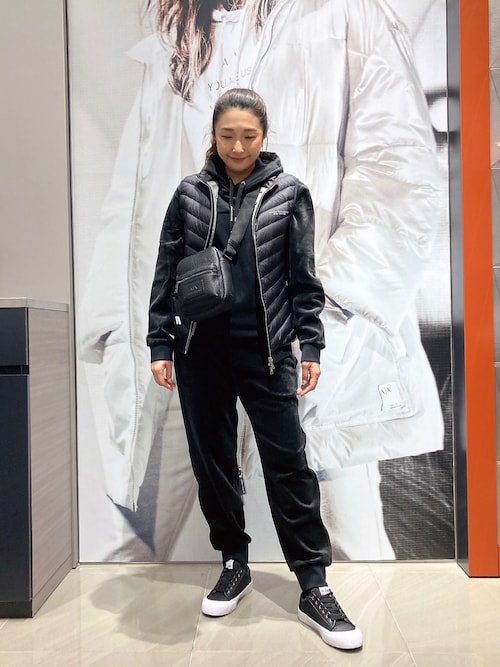 GIORGIO ARMANI イタリア製 アシメ ポンチョ ベロアパーカー 黒 fit=scale-down,w=1200