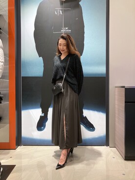 「armaniexchange」｜「アイテム（パンプス）」を使った、Iku.Yさん（レディース・168cm）の秋コーディネート