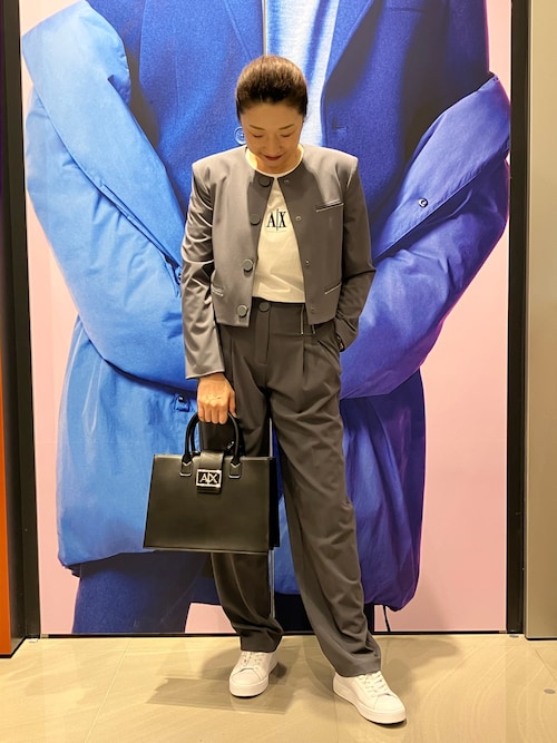 アルマーニ★ノーカラージャケット グレー★新品 アルマーニ☆ノーカラージャケット グレー☆新品 アウトレット】【夏