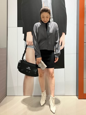 「ARMANI EXCHANGE（アルマーニエクスチェンジ）のアイテム（トップス、グレー系）」を使った、Iku.Yさん（レディース・168cm）の夏コーディネート