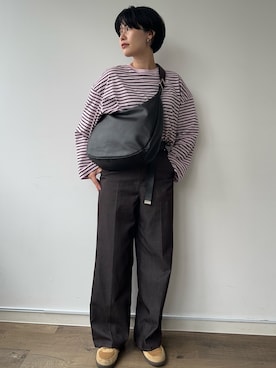 「russet（ラシット）のアイテム（ショルダーバッグ）」を使った、oshimaanさん（レディース・158cm）の秋コーディネート