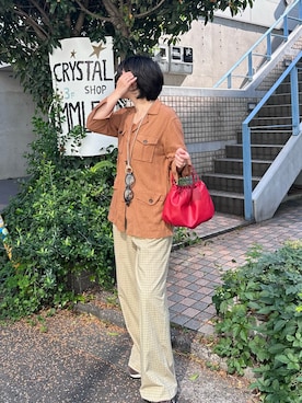 「russet（ラシット）のアイテム（ショルダーバッグ）」を使った、oshimaanさん（レディース・158cm）の秋コーディネート