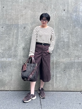 「russet（ラシット）のアイテム（トートバッグ）」を使った、oshimaanさん（レディース・158cm）の秋コーディネート