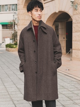 「アイテム（ステンカラーコート）」を使った、よじさん（メンズ・180cm・20代）の冬コーディネート