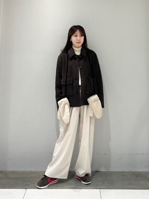 セール】毛ポリエステルレーヨンブレンド ワイドタックパンツ（その他